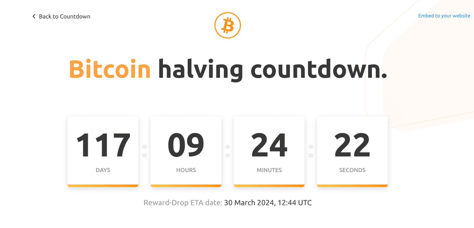 bitcoin sẽ halving trong vòng 117 ngày nữa