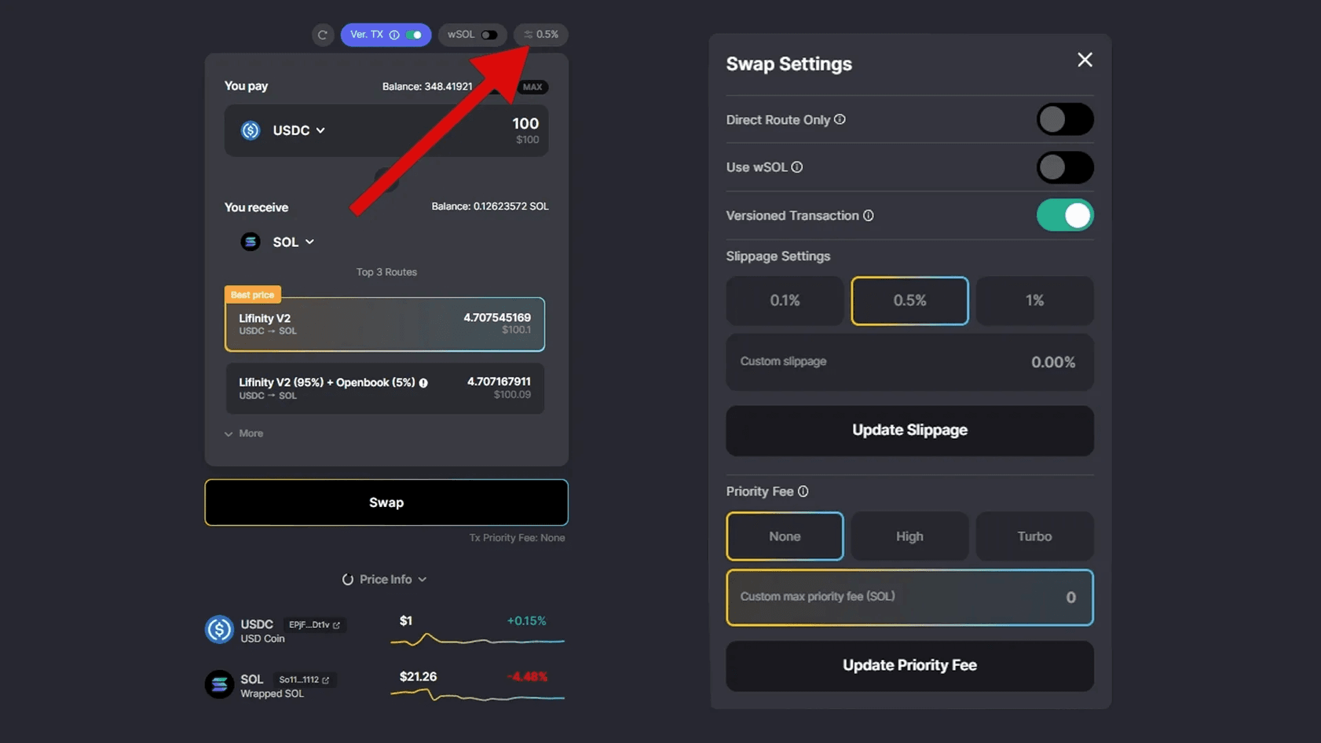 các route được hiển thị rõ trên ui