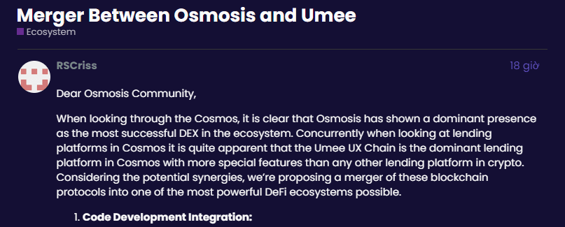 đề xuất sáp nhập của osmosis và ux chain