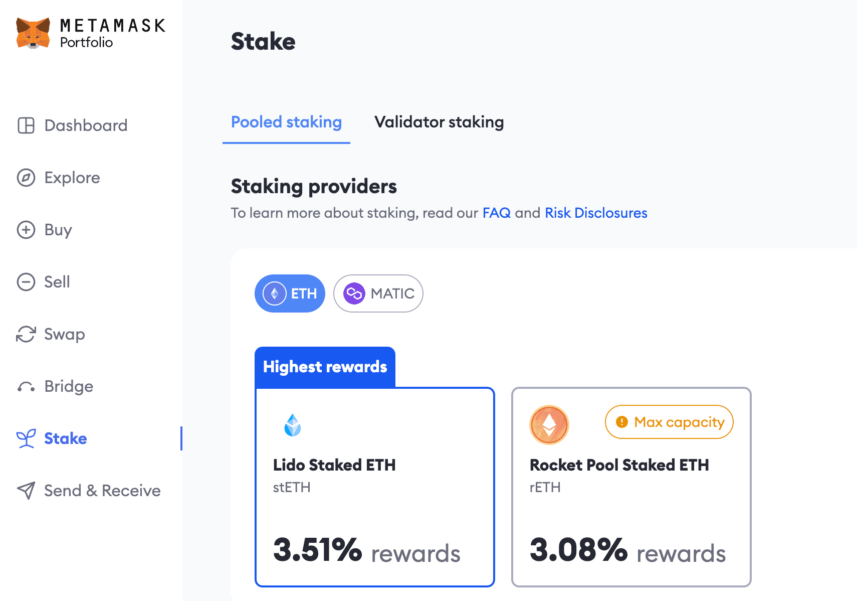 tính năng stake trên metamask