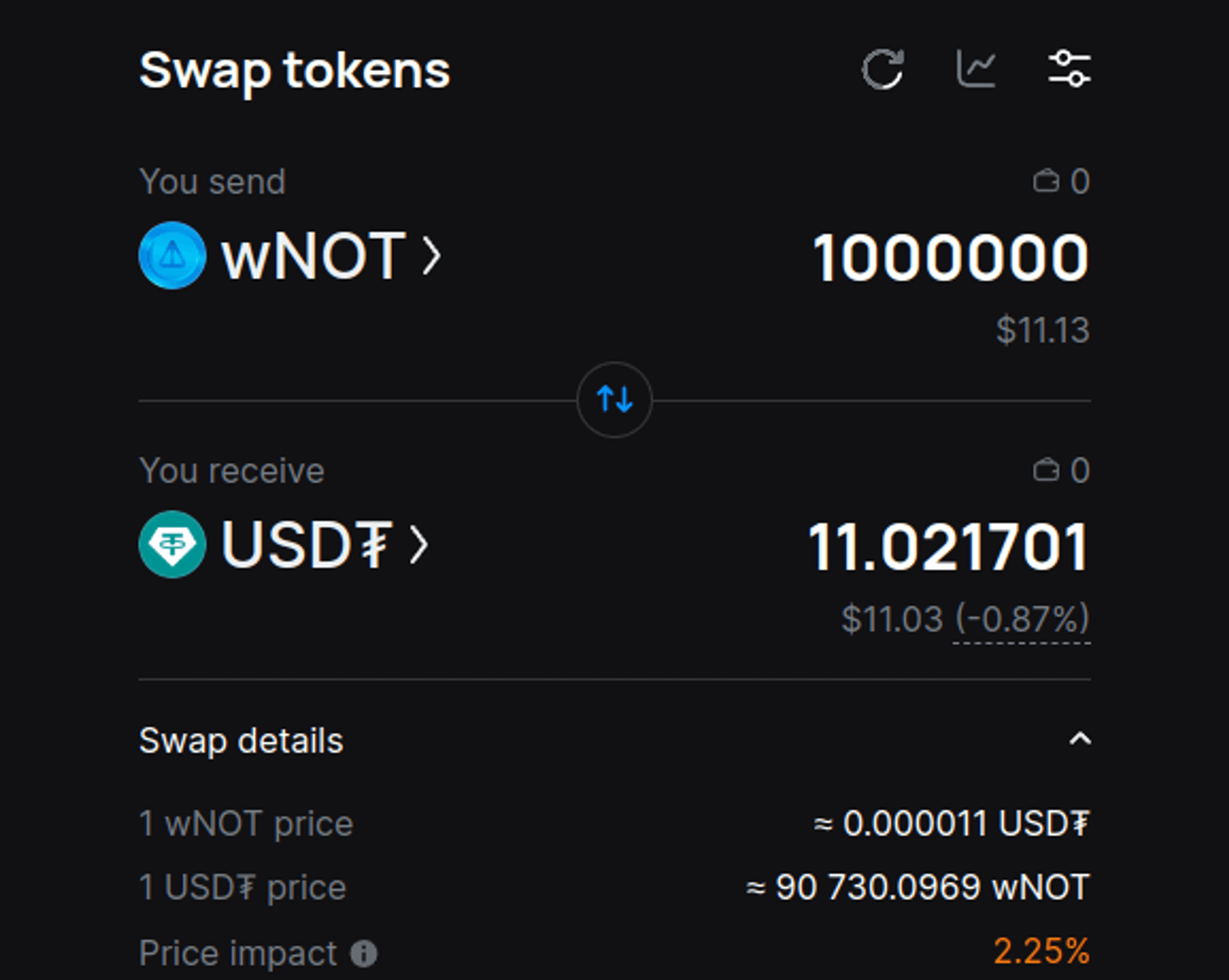 swap wnot stonfi