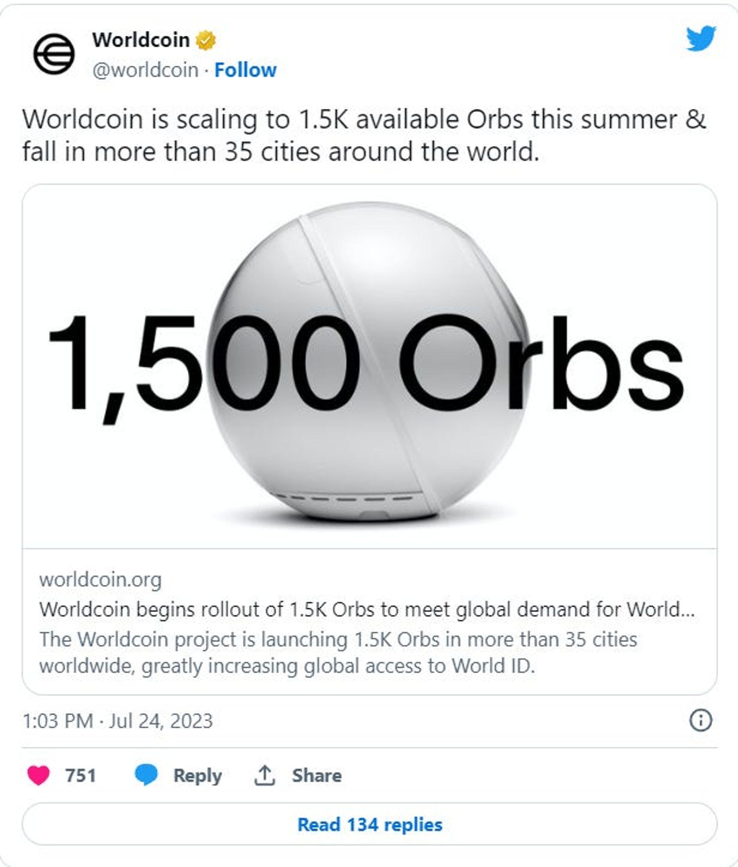 worldcoin phát hành orb