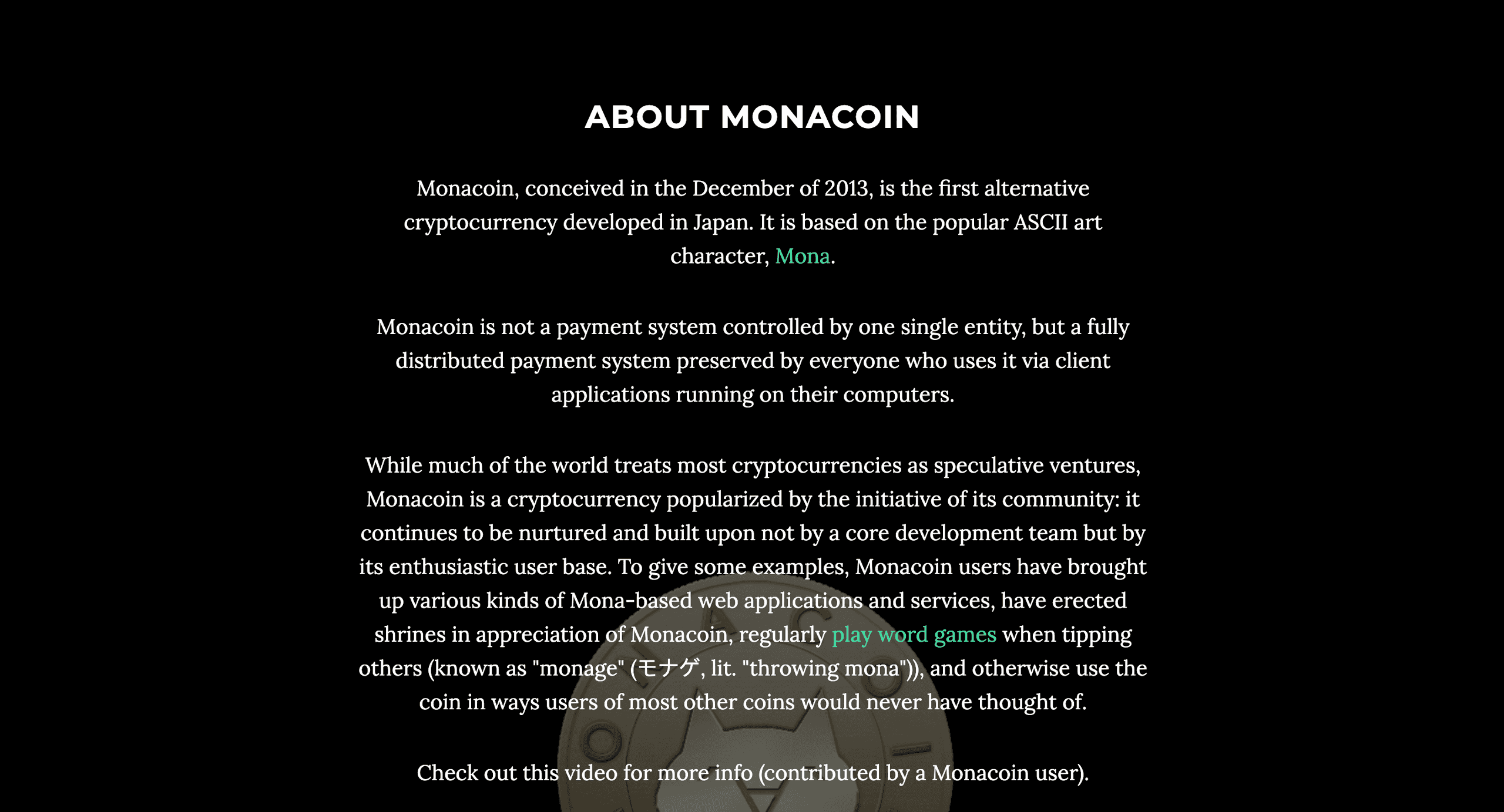 đặc điểm monacoin